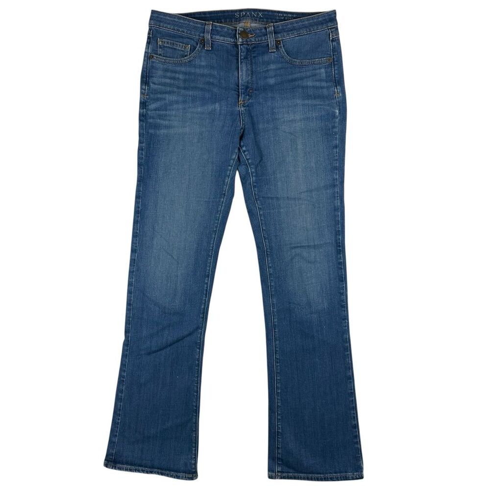 SPANX Women's Slim X Bootcut Jeans Size 29 Blue Stretch Flare Denim